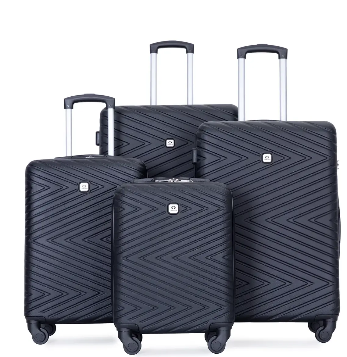 4 Piece Hardshell Luggage Set Hardside Lightweight Suitcase with TSA Lock Spinner Wheels.(Black) 4 Piece Hardshell Luggage Set Hardside Lightweight Suitcase with TSA Lock Spinner Wheels.(Black)