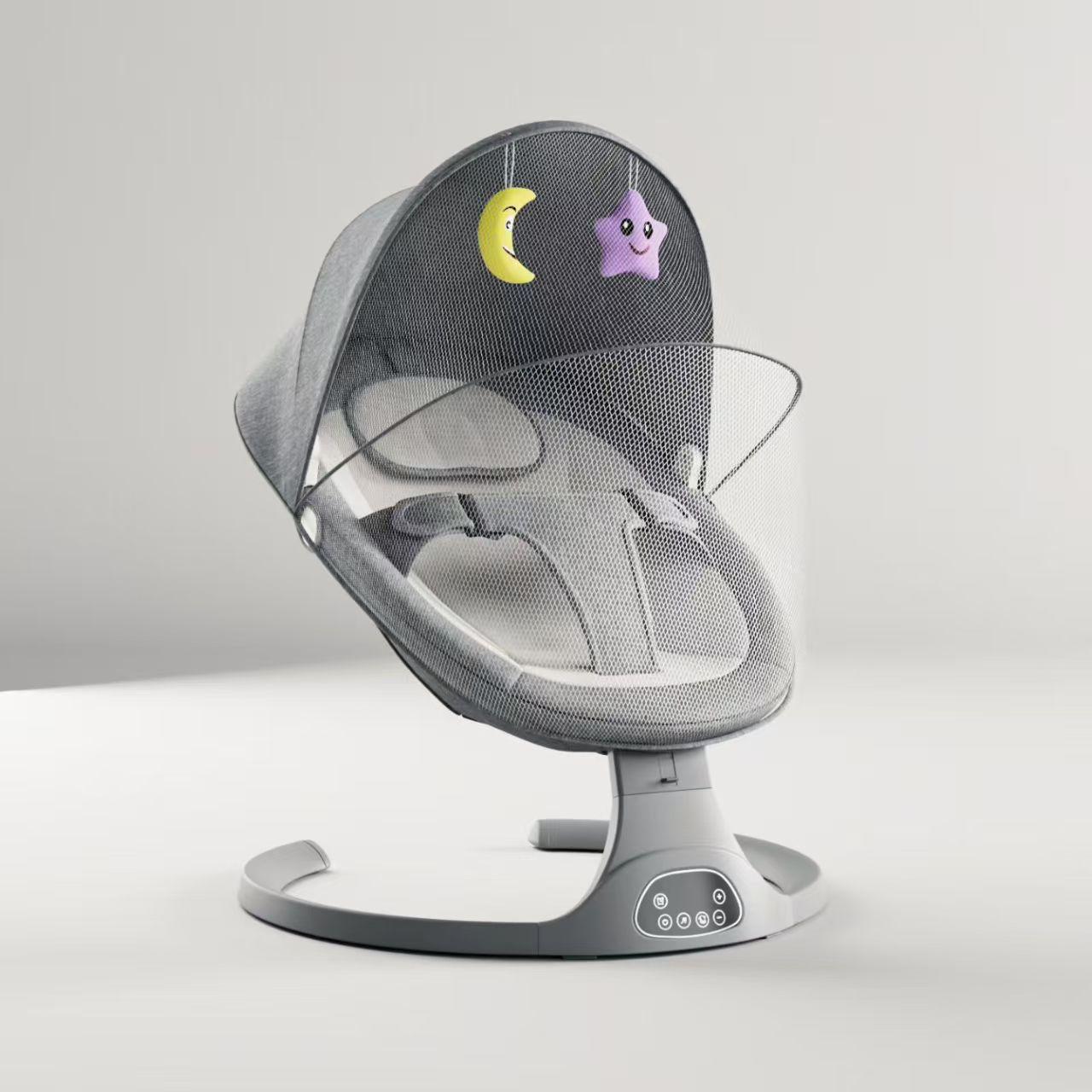 5-speed adjustable baby electric swing, portable anti-recline newborn rocking chair