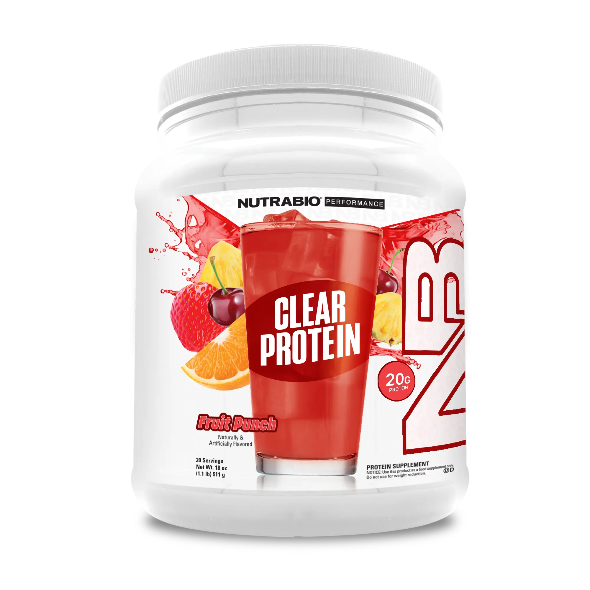 NutraBio Clear Whey Protein Isolate Powder - 20g Whey Protein Isolate | Zero Sugar, Low Calories, Low Carb, Juicy Flavor - Post Workout Recovery, Muscle Growth, Muscle Strength | Non-GMO, Gluten Free, Kosher Dairy, Halal, 3rd Party Tested