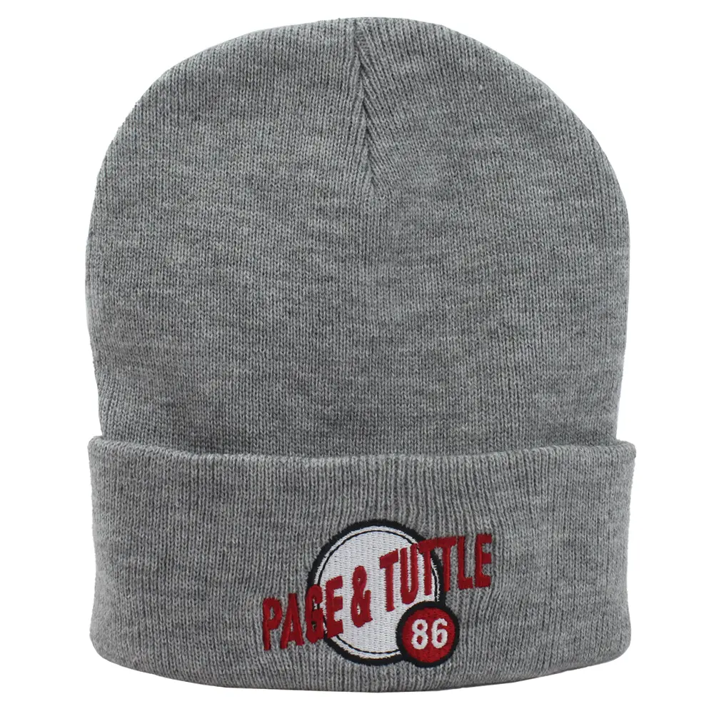 PAGE and TUTTLE Mens 12 Inch Cuffed Knit Cap Athletic Athletic - Grey