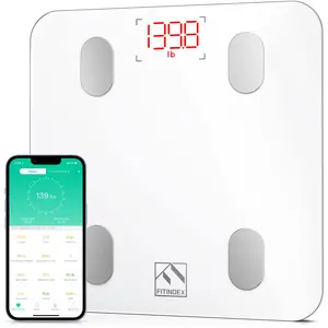 FITINDEX Smart Fitness Body Scale, With Bluetooth App Sync - Tracking Weight, BMI & Body Fat Metrics, Healthcare Data Progress Reports, Body Composition Analysis
