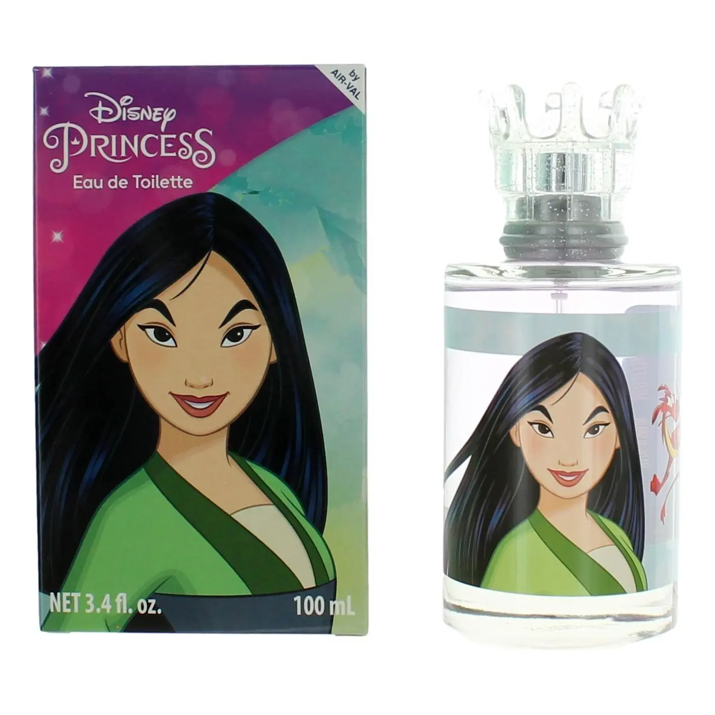 Disney Princess Mulan 3.4oz EDT for Female Wear - Elegant Jasmine Musk, Soft Notes, Strength Aura - Spray on Skin Bottle, Hazardous Item