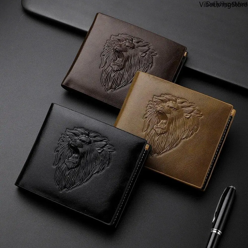 Men's Trifold Wallet - Multi Functional Business Fashion Trifold Wristlet Wallet with 3D Embossed Card Holder, Zipper Coin Pocket, Stylish Fashion Accessory, Multi Functional Wallet, Trifold Wristlet Wallets