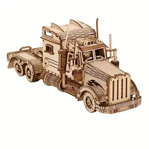 Build Your Own Truck 3D Wooden Puzzle Model Kit, DIY Construction Puzzle, Fun and Educational DIY Gift, Perfect for Kids and Adults
