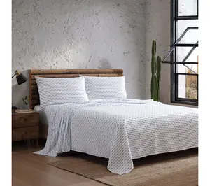 Wrangler Stamped Logo Blue Twin Microfiber Sheet Set