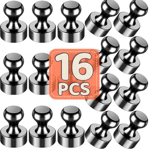 16 Pcs Strong Fridge Magnets Ø16mm x 12mm Small Heavy-Duty for Whiteboard Refrigerator Locker Office Durable Kitchen Classroom Organisation Notes Photos Reminders