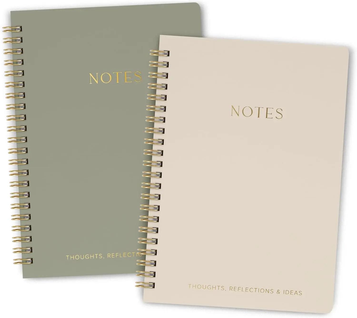 Aesthetic Spiral Notebook Set of 2 For Women and Men - Cute College Ruled 8x6 Bible Study Journal/Notebook with Pockets And Lined Pages