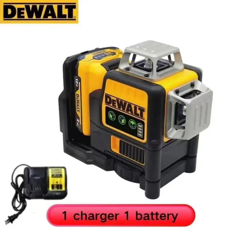Dewalt NEW DW089LG Multipurpose Laser Level, 12-Line 3-Side 360-Degree Vertical/Horizontal Green Laser, 12V Lithium Battery for Outdoor Leveling