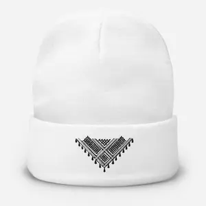 Kuffiyeh Print Sketched Embroidered Beanie copy