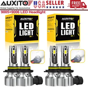 AUXITO 9005 9006 LED Headlight Bulbs Combo for High Low Beam Replacement, 12000LM 6500K Cool White, Wireless Headlight LED Bulbs, Pack of 4