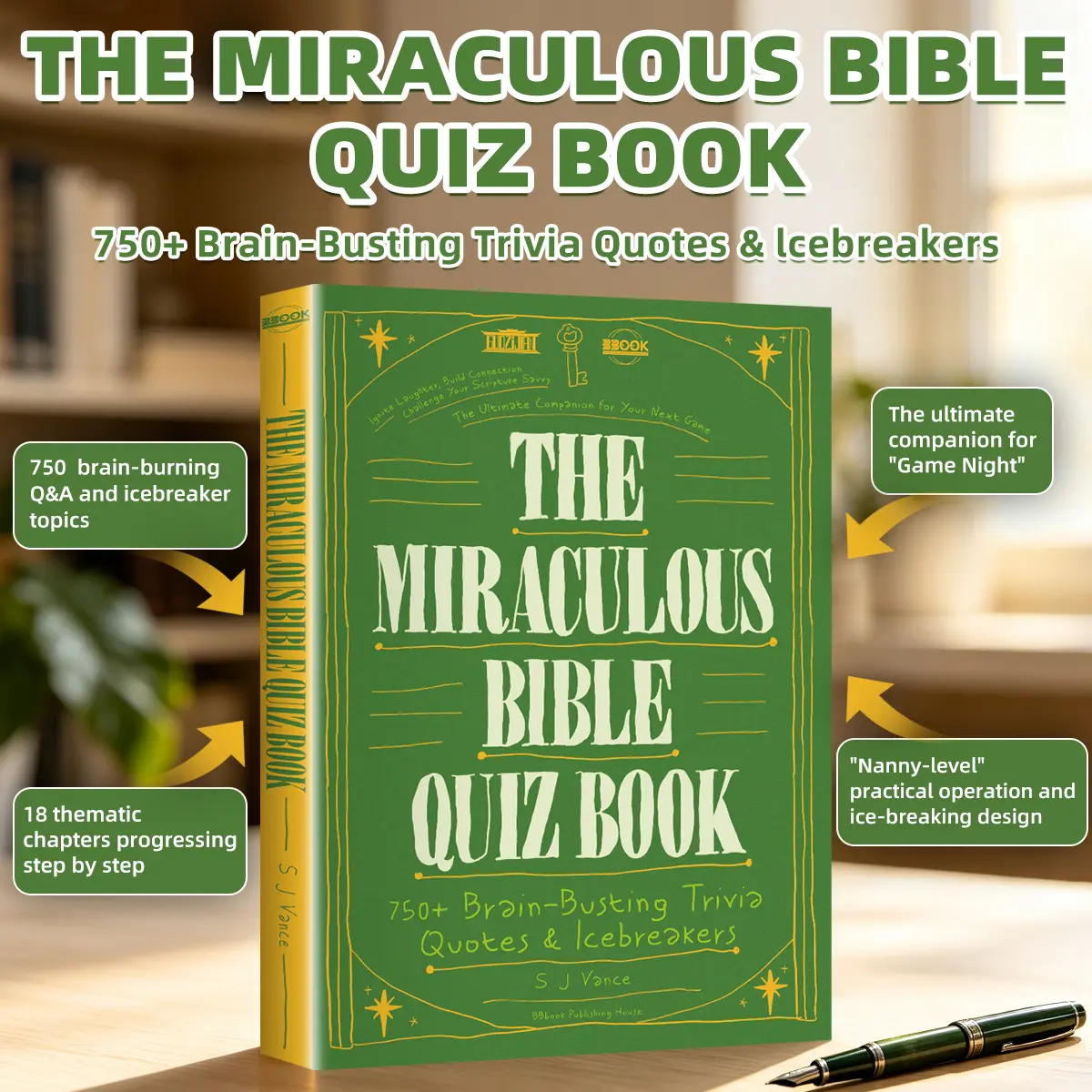 The Miraculous Bible Quiz Book – 750+ Brain-Busting Bible Trivia Questions & Icebreakers | Fun Christian Party Game for Family, Church Groups & Friends