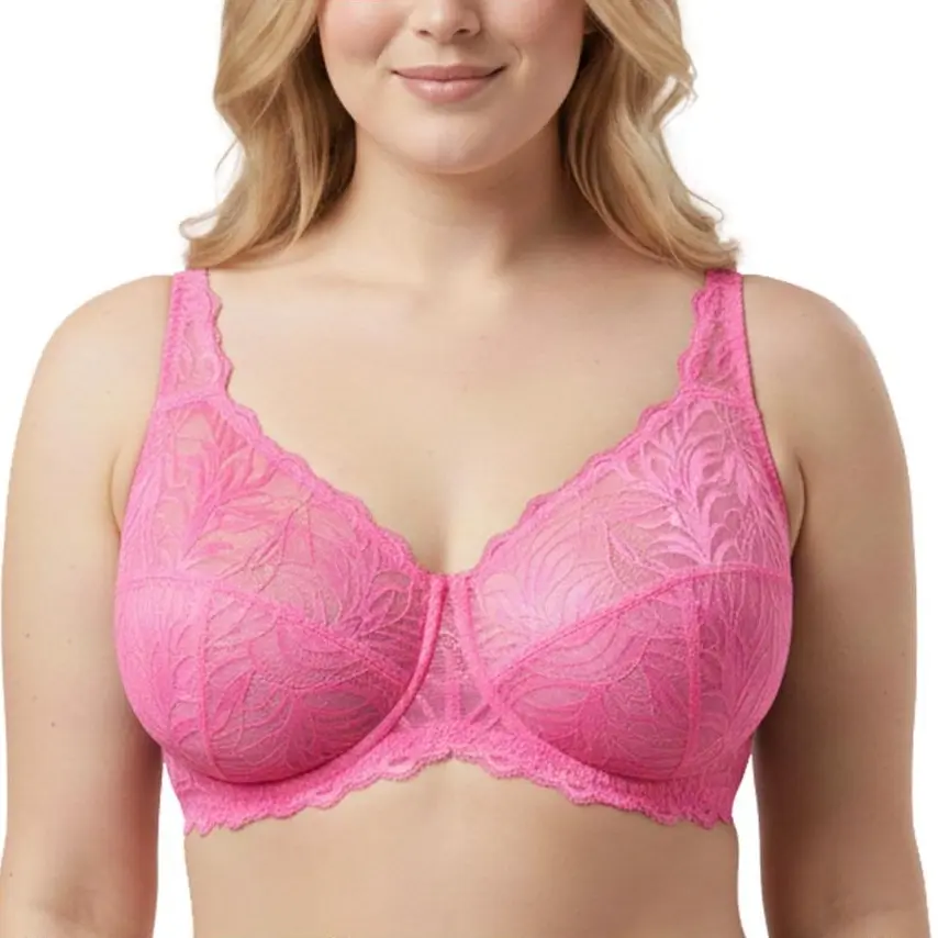 HSIA Grace Sheer Mesh Lace Full Coverage Underwire Unlined Bra Sexy Lift Support No Padded Minimizer Bras for Women with Larger Bust TikTokShopBlackFriday