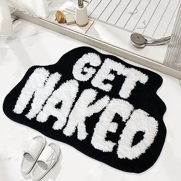 31 "x 18" cute nude bath mat, cute bathroom carpet, irregular anti slip shower floor mat, super soft mat, fun bathroom decoration, soft absorbent anti slip floor decor set