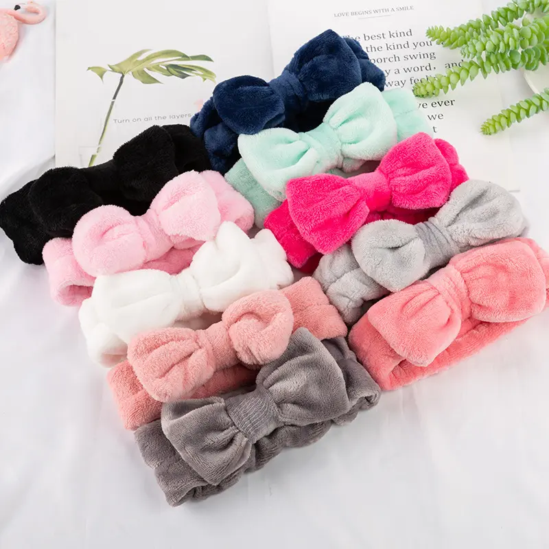 Plush Wide Headband - Coral Fleece Elastic Hair Band for Winter