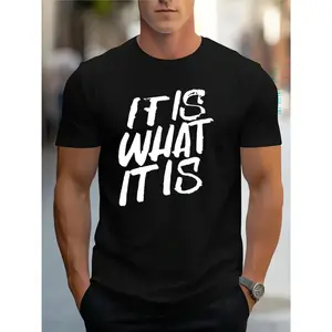 Mens T Shirt  Comfortable Crew Neck ShortSleeves Soft Breathable Summer Spring Casual Top Letter Print Trendy Streetwear