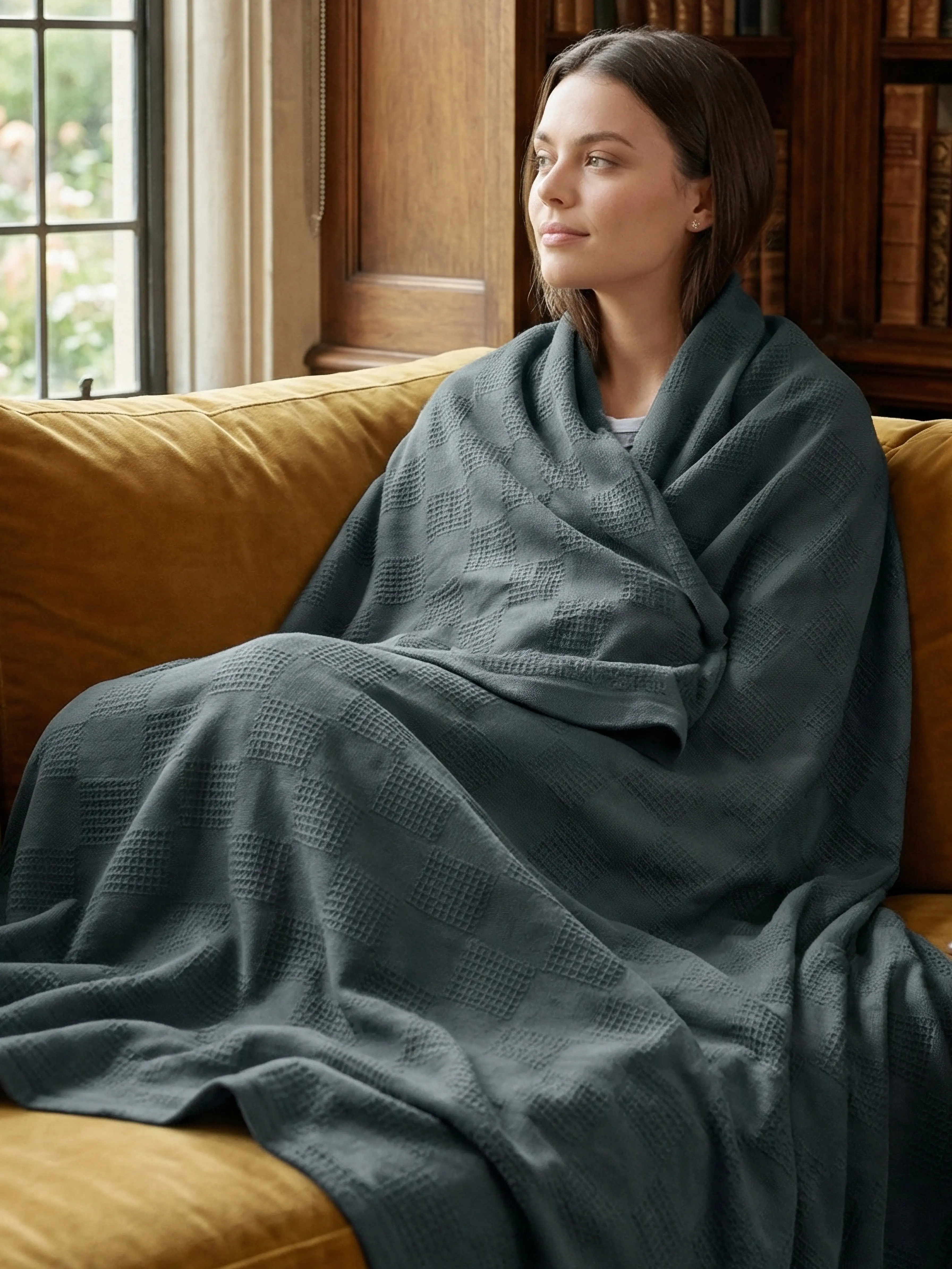 Utopia Bedding Thermal Blanket 100% Cotton - Summer Breathable Lightweight Blanket for Bed, Couch, Sofa – Cozy Soft Blanket for All Seasons