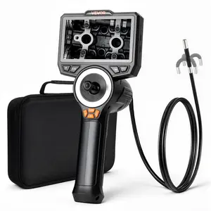 【Father's Day gift】VEVOR Articulating Endoscope with Light, 4-Way 360° Articulated Borescope, 0.24" Slim Lens 1920 x 1080, 4.5" HD IPS Screen, 8X Zoom Inspection Camera for Auto, Mechanical Equipment (4.9FT Snake Cable