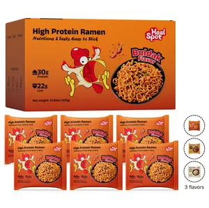 Healspot High Protein Ramen—30g Plant-Based Protein, Low Carb, Keto Friendly, Vegan, Non-GMO—FLAVOR OPTIONS – CHOOSE ONE: Spicy Buldak, Hot Pot or Sesame Sauce