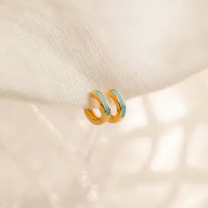 Ocean Opal Inlay Huggies
