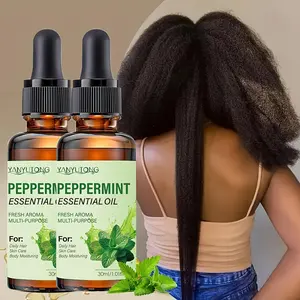 2 Bottles 30ML Peppermint Essential Oil, Moisturizing for Fall Winter, Cooling Scent, Face Body Hair Nails Care, Unisex Non-Sticky