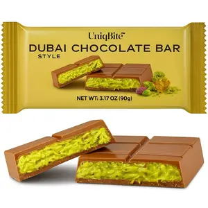 Dubai Chocolate Bar Pistachio, 3.17 oz (90gr), Viral Knafeh Chocolate Bar with Pistachio Cream and Kataifi