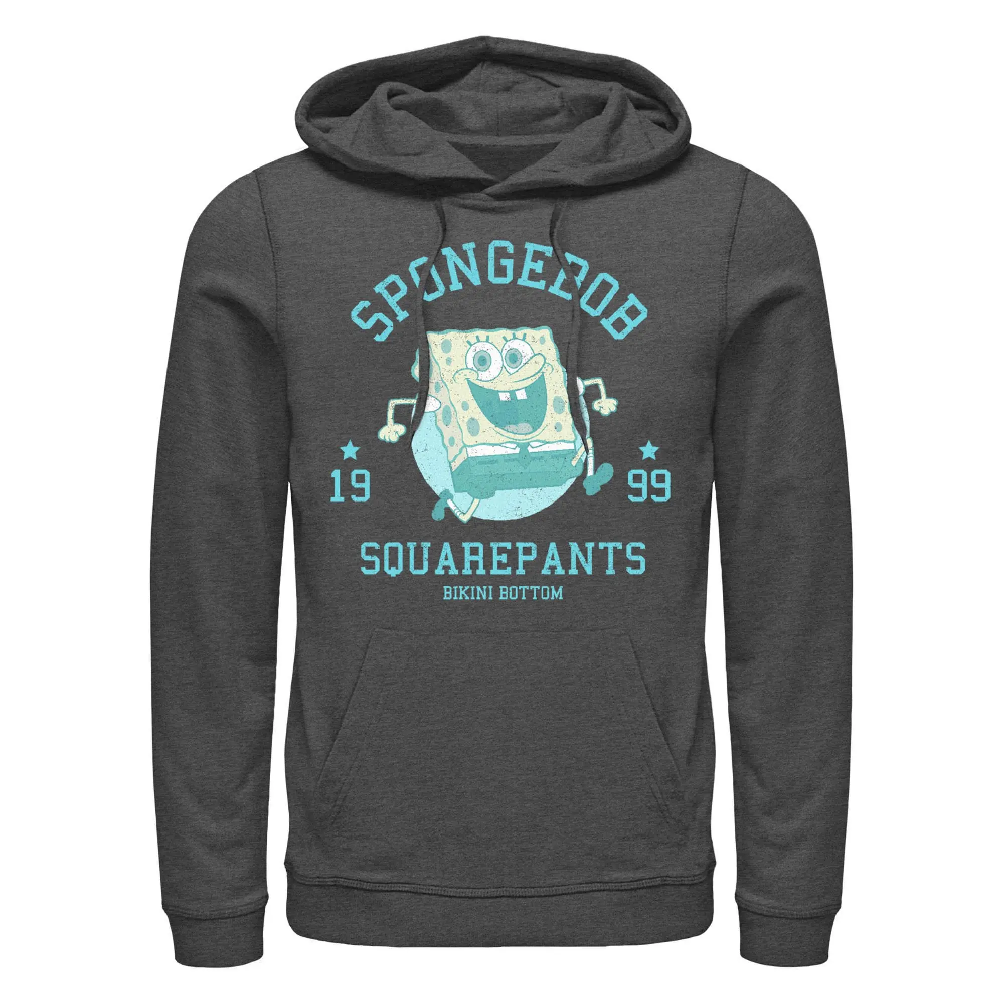 Men's SpongeBob SquarePants Distressed Blue Bikini Bottom Pull Over Hoodie