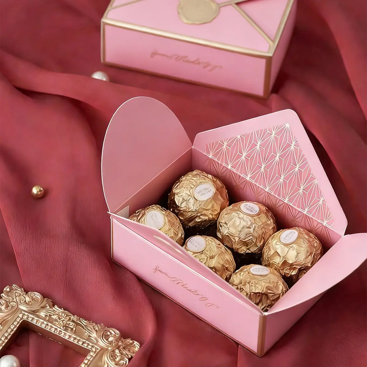 Valentine's Day Wedding Candy Box, Holiday Paper Candy Container, Elegant Seasonal Packaging, Christmas and Halloween Gift Box, Themed Gift Box