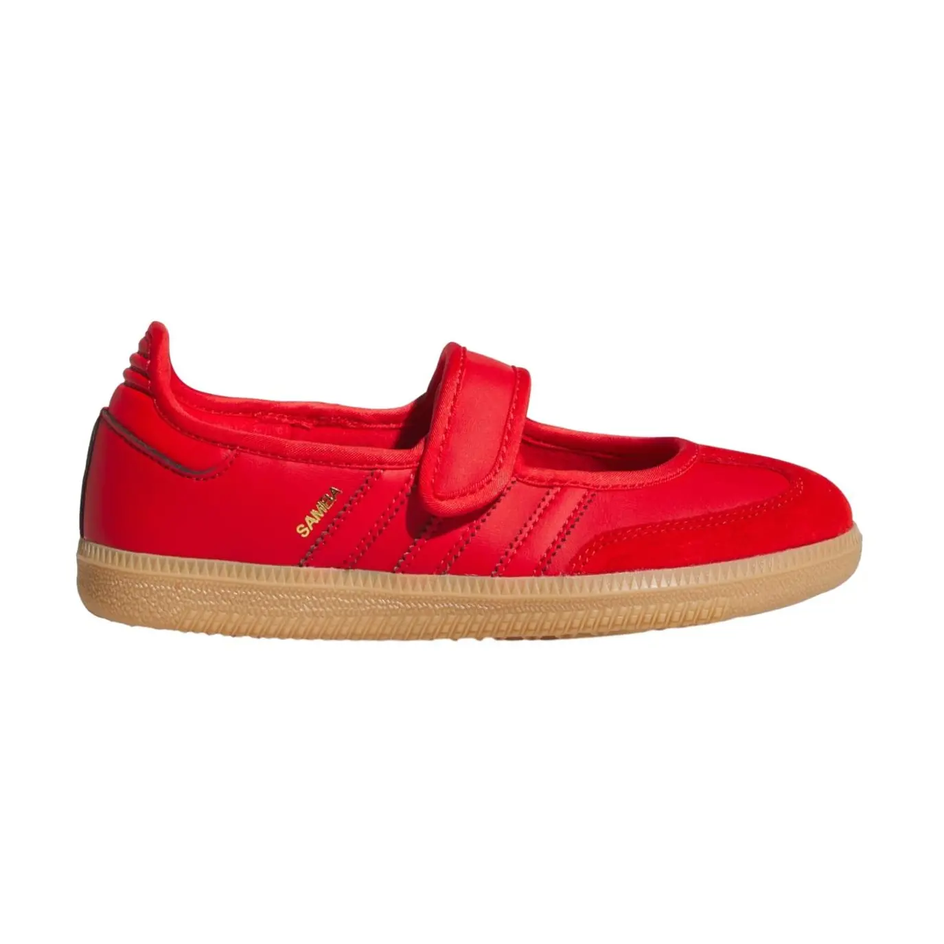 Adidas Samba Jane Scarlet Red Gold Gum Youth / Women's Perfect Daily Trendy Casual Lifestyle Fashion Footwear Walking Sneaker Shoe Girl