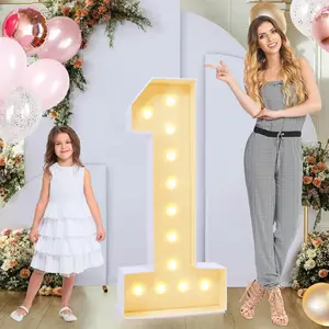 4ft Marquee for Numbers 1, Multifunctional Marquee for Numbers 4 Feet Tall, Numbers for Balloons, Light up Numbers for Decorations, Birthday, Anniversary