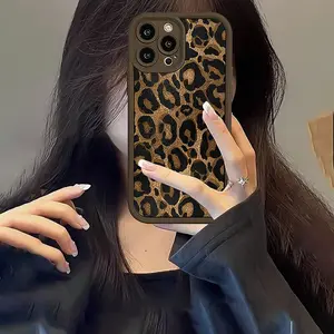 Phone case: Tall Bamboo Brown Leopard Print Apple Tortoiseshell Phone Case, Minimalist Shockproof Leopard Print Phone Case, Suitable for iPhone 17 E Air Pro ProMax iPhone16 15 14 Plus 13 12 Mini 11 X XS XR