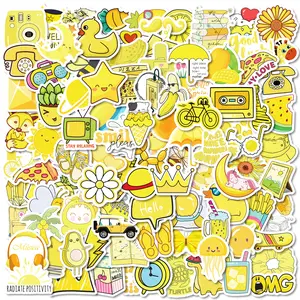 100 Bright Yellow Cute Fox Stickers, Suitable for Scrapbooks, Diaries, Laptops, Water Bottles, Cars, and Other Faith-based Designs—gifts with Positive Messages.