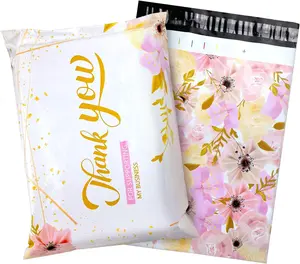 50Pcs Large Poly Mailers 14.5 x 19, Cute Shipping Bags for Small Business Clothing Mailers Poly Bags Poly Mailer Plastic Mailing Bags, Big Polymailers Package Bags Shipping Envelopes Mailers (Flower)