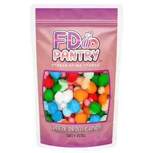 Freeze Dried Candy Air Taffy Bites  - Mix 4oz Resealable Snack Bag -  Strawberry, Melon, Cherry, Raspberry, Orange, Grape, Mystery Crunchy Assortment