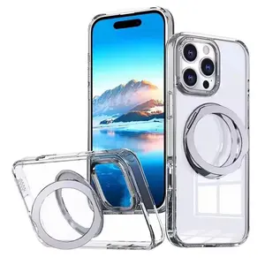 Clear MagSafe Rotating Kickstand Highly Protected Case for iPhone 15 Pro with Enhanced Grip and Protective Features protect your phone