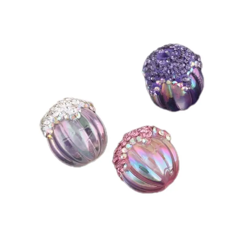 Acrylic Bead 18x20mm Flower Shape in Blue Green & Rose Gold Colors - 10,25 or 50 Pieces for Creative Projects - Beads Making Fancy Beads Handmade Crafts Hand Beading