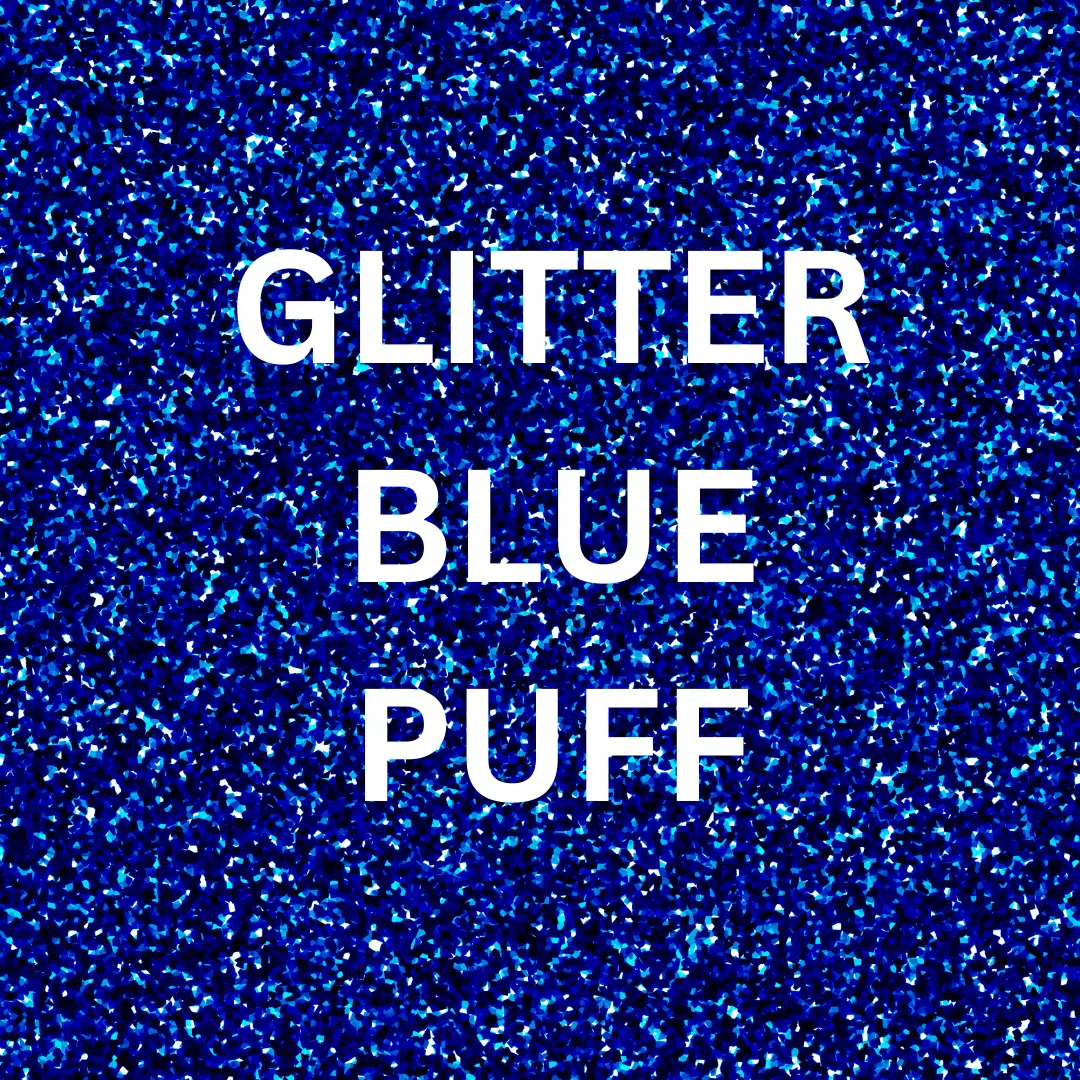 3D Puffy Embossing Heat Transfer Vinyl (HTV) - Glittering Blue Cotton Vinyl for Cricut DIY Crafting, Specialty Custom Projects, Glittering Vinyl