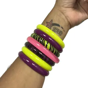 7 Piece 2000s Emo Scene Bracelet Set | Gyaru | Tumblr Mid 2000s trendy jewelry accessory Bracelet for Women | Brand New gift