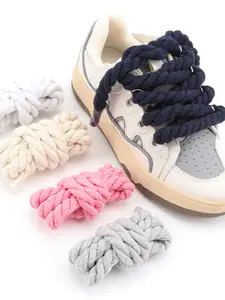 Solid Color Versatile Shoelaces, Rope Thickened Laces, Thick Laces Design, Suitable for Basketball Shoes, Sneakers, Casual Shoes, DIY Shoe Accessories