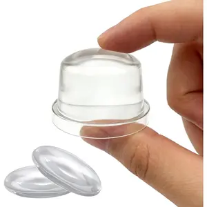 Large 1.6" Clear  Door Knob Wall Protector - Extra Thick Bumper + 2 Bonus Pads, Self-Adhesive & Nearly Invisible, Stops Door Slams and Wall  (1 Bumper + 2 Pads)