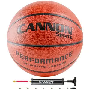 Cannon Sports Performance Series Basketball, Official Size 7 (29.5''), All-Surface Composite Leather Cover and Butyl Rubber Bladder, Includes Ball Pump