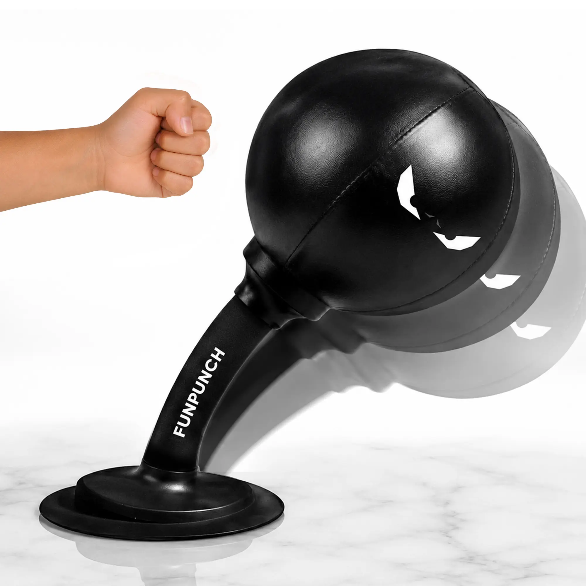 FUNPUNCH Pedestal Punching Bag with Stand - Polyurethane Boxing Equipment for Boxing Enthusiasts, Martial Arts Training, Stress Relief Tool (Includes Pump), Standing Punching Bag, Punch Workout Gear