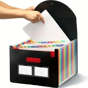 A4 Accordion File Organizer, Document Organizer, Office Supplies, 1 Count 25-slot Durable Plastic File Folder with Labels, Classic Style Flip Cover Folder for Office Professionals & Students