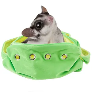 Meow&Woof Sugar Glider Bonding Pouch Small Pet Carrier Bag Sling with Strap Critter Cuddler for Gliders Ferret, Rat, Hedgehog, Hamster Outdoor-Green