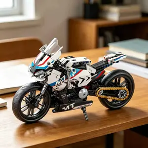 1:6 Super Motorcycle Interlocking Building Block Model Kit, 3D Motorbike Toy, Creative Home Decor, Ideal Birthday Gift for Enthusiasts and Collectors
