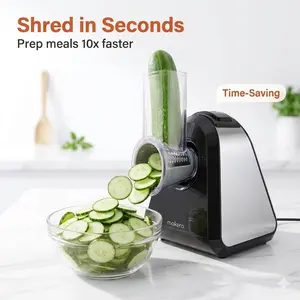 5 in 1 Electric Cheese Grater for Block Cheese, Kitchen Automatic Cheese Shredder & Salad Shooter, Easy to Clean Vegetable Chopper for Cheese,Cucumber, Potato, Carrots, Nut
