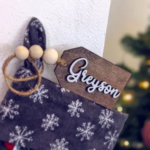 3D Stocking Tag - Festive Party Supplies