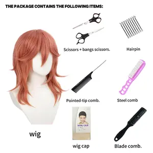 Female Angel Devil Theme Pre Styled Wavy Ombre Synthetic Wig, Orange-Red Gradient Heat-Resistant Wavy Synthetic Hairpiece, Ready-to-Wear Costume Wig, Pre Styled Wig outdoorfun