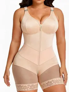 1 Count High Compression Waist Hourglass Body Shaperwear, Body Contouring Shapewear, Colombian Shapewear, Fajas, Butt Enhancing & Thigh Slimming Silhouette Body Shaper, Firm Waist And Lift Buttocks Jumpsuit, Suitable For Daily, Sport, Yoga