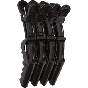 Black croc hair clips 4 count, 4 Count