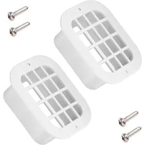 2 x 3 Rain Gutter Downspout Drop Outlet with Filter White 2 Pack